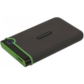  HDD ext 2.5" 2.0TB USB3.0 Transcend StoreJet 25M3S Slim, прорезиненный, стальной серый (TS2TSJ25M3S) военный стандарт MIL-STD-810F 516.5 