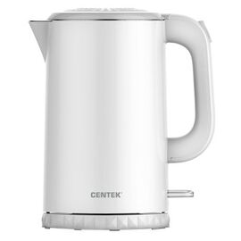  Чайник Centek СТ-0020 (белый) металл 1 .7л, 2200Вт. бесшовная колба. двойные стенки 